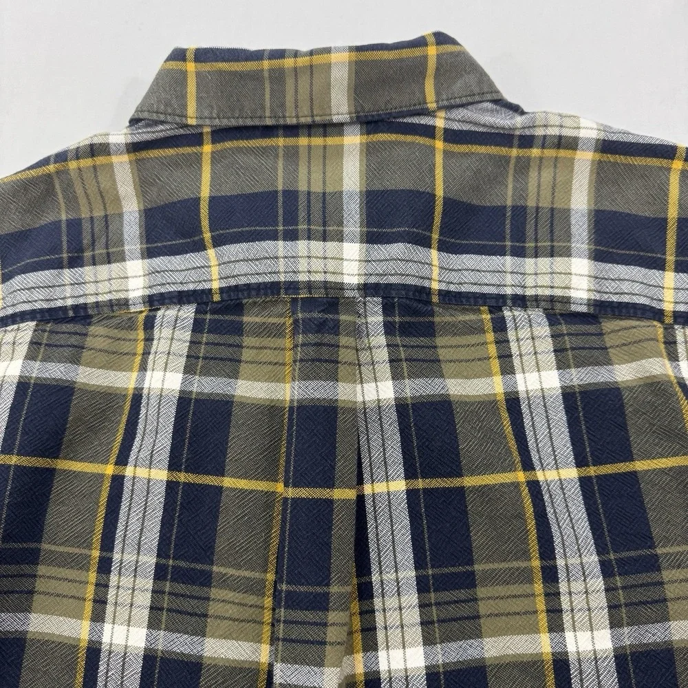 The North Face Men's XL Plaid Flannel Shirt Blue Brown Long Sleeve Button Up